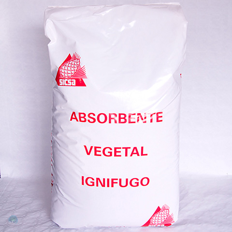 Algocel Textil. Absorbente vegetal ignifugado para suelos